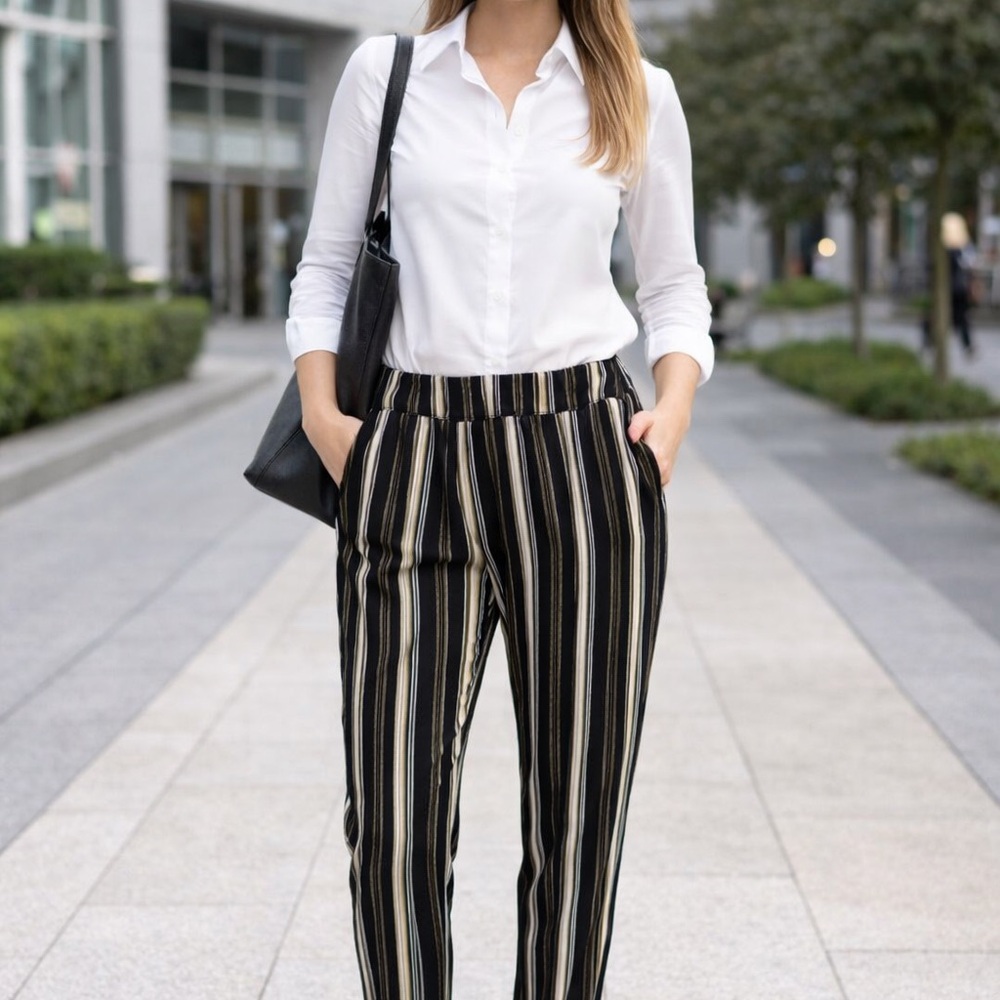 Streetwear Society Ladies Dress Pants size small tie waist and Pockets